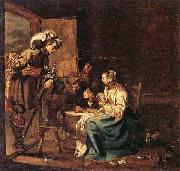 Jacob Duck Interior with soldiers and a woman playing cards,an officer watching from a doorway china oil painting reproduction